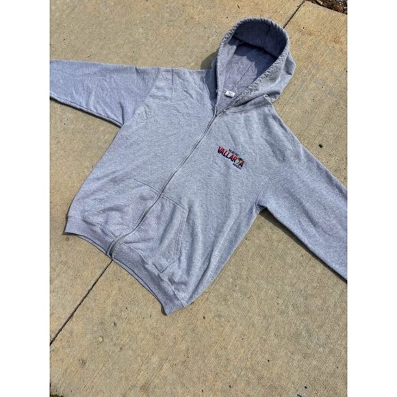 Vintage Grey Blank Heavyweight Zip Up Hoodie Sweater - Picture 3 of 5